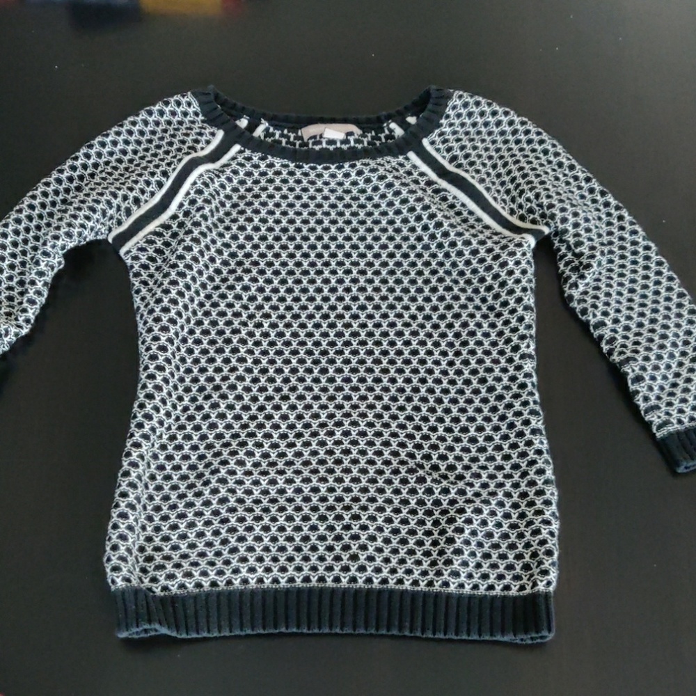 Banana republic black and white cotton sweater
